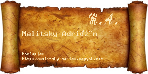 Malitsky Adrián névjegykártya